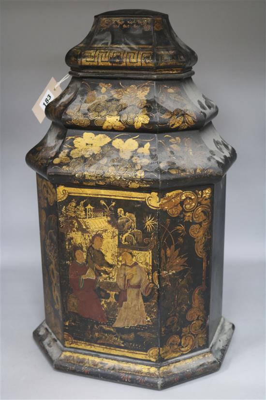 A toleware tea cannister